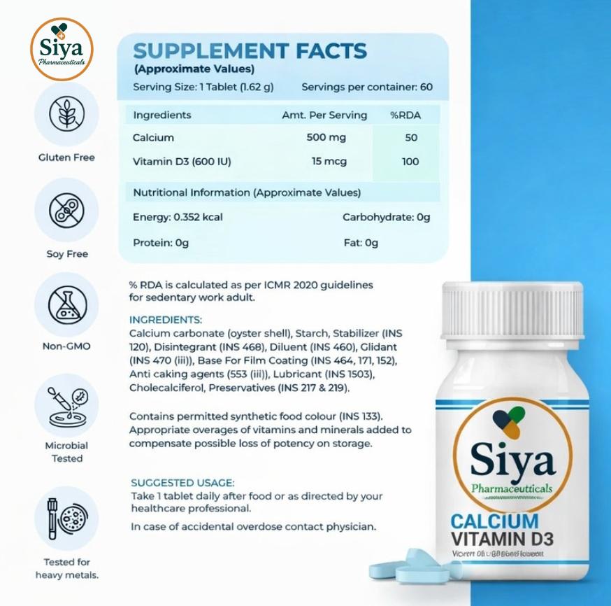 Calcium + zinc+ Magnesium+ Vitamin D2 +K2